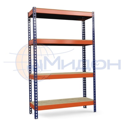 Стеллаж полочный Профи-Т с фанерным настилом Т-120/L (2500х1845х455) F/4 2500 кг(стеллаж) 300 кг(полка) 4 полки