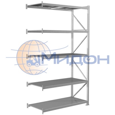 Стеллаж полочный MS Pro 300/150x60/5 (3000х1500х600) 3000 кг(стеллаж), 500 кг(полка) 5 полок (дополнительная секция)