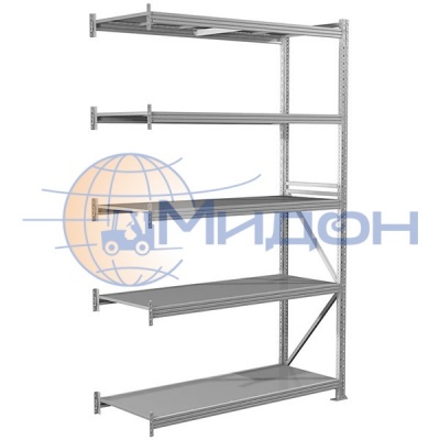 Стеллаж полочный MS Pro 250/150x60/5 (2500х1500х600) 3000 кг(стеллаж), 500 кг(полка) 5 полок (дополнительная секция)
