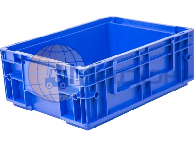 Контейнер пластиковый 4147 VDA светло-синий, стенки сплошные, дно с отверстиями 396 х 297 х 148