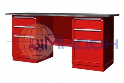 Верстак двухтумбовый 01.233R Ferrum CLASSIC (две тумбы с 3 ящиками)