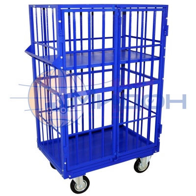 Шкаф-тележка с двумя открываемыми дверцами (без полок) из труб ШТМ 2 ( 600х900х1200 ) (колёса ф160: стандартные, Китай)