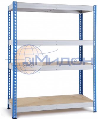 Стеллаж полочный МКФ 1-2,0 с фанерным настилом (2000х1512х590) 1500 кг(стеллаж), 350 кг(полка), 4 полки