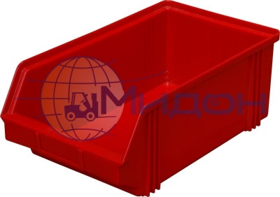 Лоток пластиковый 7963 для склада красный, сплошной 400 х 230 х 150