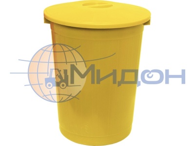 Бак мусорный с крышкой (60л). Цвет желтый МБ-60 450 х 320 х 540