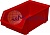 Лоток пластиковый 7963 для склада красный, сплошной 400 х 230 х 150