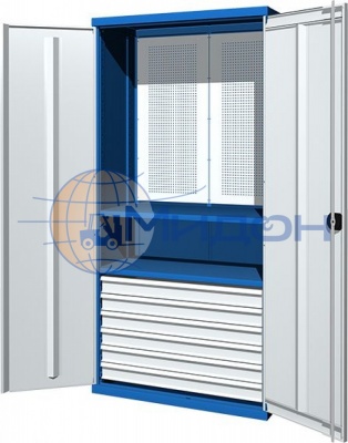 Шкаф инструментальный 03.3062 Ferrum CLASSIC (перфорированная задняя стенка, 2 полки большие, 6 ящиков больших)