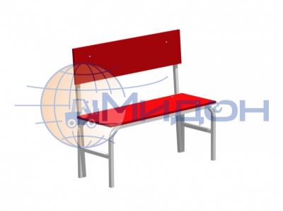 Скамья гардеробная со спинкой 1000мм ЛДСП красный