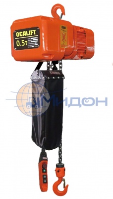 Таль электрическая цепная стационарная 1т 30м OCALIFT H01-01s 380в на крюке, для высотных работ