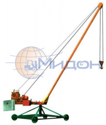 Кран стреловой поворотный КПМ-2 Пионер 750кг Н=50 м на колёсах (без противовеса)
