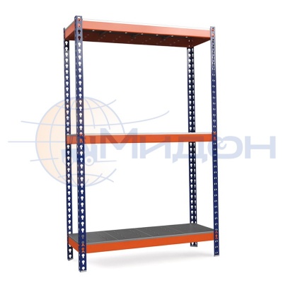 Стеллаж полочный Профи-Т с металлическим оцинкованным перфорированным настилом Т-140/L (2000х1845х655) P/3 2500 кг(стеллаж) 300 кг(полка) 3 полки