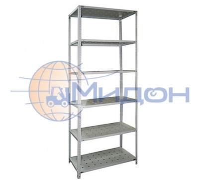 Стеллаж полочный Лайт ТС-386 (3000х1000х800) П** 400 кг(стеллаж), 120 кг(полка), 6 полок перфорированные