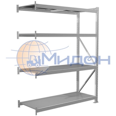 Стеллаж полочный MS Pro 200/150x60/4 (2000х1500х600) 3000 кг(стеллаж), 500 кг(полка) 4 полки (дополнительная секция)