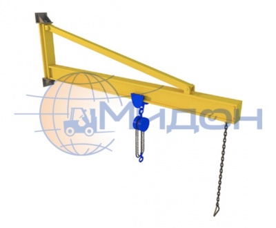 Кран консольный настенный с ручным поворотом консоли 0,25 т, Lстрелы= 4 м, t: -40…+40С