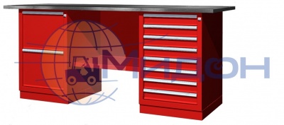 Верстак двухтумбовый 01.228R Ferrum CLASSIC (тумба с 2 ящиками, тумба с 8 ящиками)