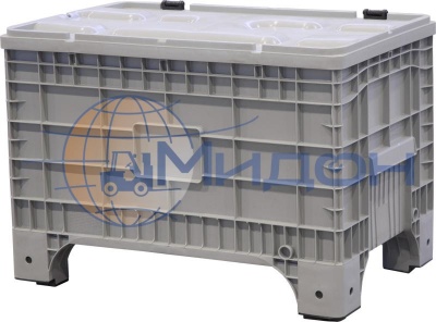 Контейнер пластиковый В-Вох 1065 Mini крупногабаритный 1017 х 636 х 673 cплошной на ножках, крышка на петлях