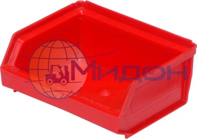 Лоток пластиковый 7924 для склада красный, сплошной 96 х 105 х 45