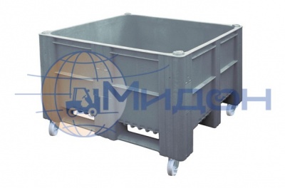 Контейнер пластиковый 11-100-WA ( вар.1) крупногабаритный 1200 х 1000 х 900 сплошной на колесах, нештабелируемый