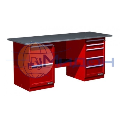 Верстак двухтумбовый 01.225R Ferrum CLASSIC (тумба с 2 ящиками, тумба с 5 ящиками)