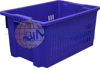 Ящик пластиковый 602 универсальный, перфорированный, дно сплошное 600 х 400 х 300