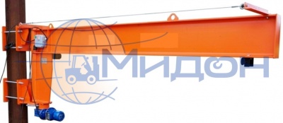 Кран консольный настенный с электрическим поворотом консоли 0,25 т, Lстрелы= 6 м, t: -60…+40С (УХЛ, ХЛ)