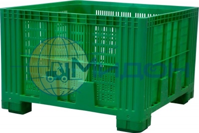 Контейнер пластиковый КБП - 1120 крупногабаритный 1120 х 1120 х 770 перфорированный на ножках