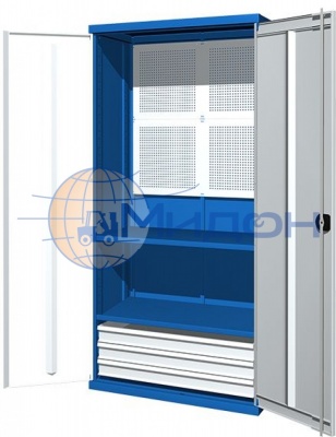 Шкаф инструментальный 03.3032 Ferrum CLASSIC (перфорированная задняя стенка, 2 полки большие, 3 ящика больших)