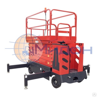 Подъемник ножничный передвижной с электроподъёмом 300-12.85 (0.3-13) 300кг 12,8м DC (от АКБ, ЗУ-220В)