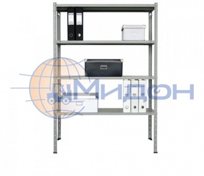 Стеллаж полочный MS 120/60x20/4 (1200х600х200) 500 кг(стеллаж), 100 кг(полка) 4 полки