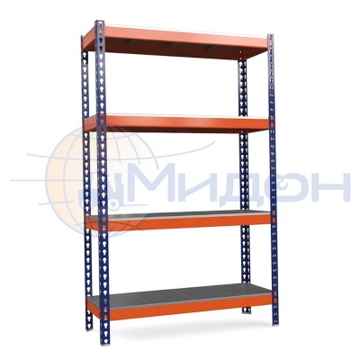 Стеллаж полочный Профи-Т с металлическим оцинкованным настилом Т-140/L (2500х1845х655) M/4 2500 кг(стеллаж) 300 кг(полка) 4 полки