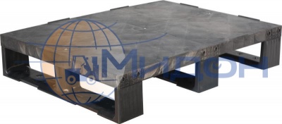Паллет пластиковый сплошной на 3х полозьях (1000кг/500кг) TR 680 800 х 600 х 150 цвет - чёрный