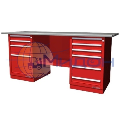 Верстак двухтумбовый 01.246R Ferrum CLASSIC (тумба с 4 ящиками, тумба с 6 ящиками)