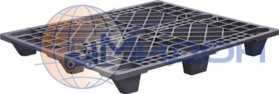 Паллет пластиковый перфорированный на ножках (1500кг/400кг) DP 1210 P (Q4) 1200 х 1000 х 130 цвет - чёрный