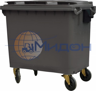 Контейнер мусорный 660 литров на 4-x колесах с крышкой. Цвет серый MGB-660 1230 х 775 х 1370