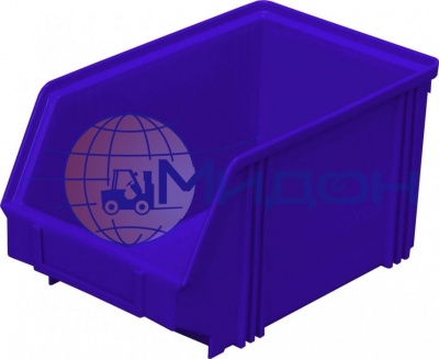 Лоток пластиковый 7967 для склада синий, сплошной 250 х 148 х 130