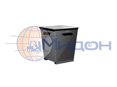 Контейнер для мусора 09.002 Ferrum с крышкой, фиксатор крышки в открытом состоянии