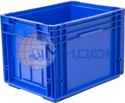 Контейнер пластиковый 4280 RL-KLT светло-синий, стенки сплошные, дно с отверстиями 396 х 297 х 280