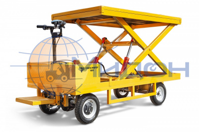 Платформенная тележка электрическая RUTRIKE ПЛИТА ЛИФТЕР 1800 с гидроподъёмником