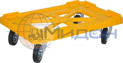Тележка 508 для ящиков пластиковых (200кг, колёса чёрные резиновые) 600 х 400 х 175