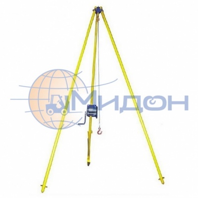 Тренога перегрузочная (кран) ТП-250 (250кг) с ручной лебедкой "Дина" с канатом 10м
