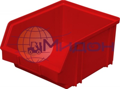 Лоток пластиковый 7962 для склада красный, сплошной 290 х 230 х 150