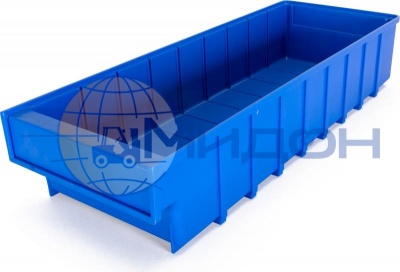 Ящик пластиковый 6004 для склада синий, сплошной 500 х 185 х 100