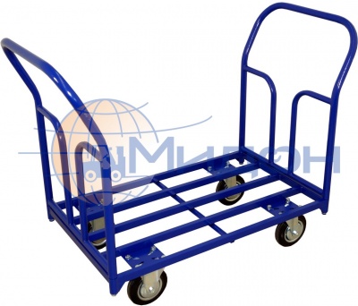 Тележка платформенная усиленная каркасная (без настила) с 2мя ручками ТТД 7 ( 800х1400 ) (колёса ф250: большегрузные, Китай)