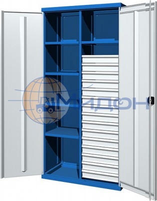 Шкаф инструментальный 03.3155 Ferrum CLASSIC (5 полок малых, 15 ящиков малых, перегородка вертикальная большая)