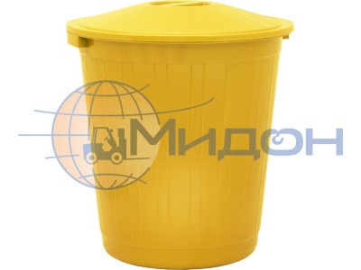 Бак мусорный с крышкой (80л). Цвет желтый МБ-80 530 х 375 х 560