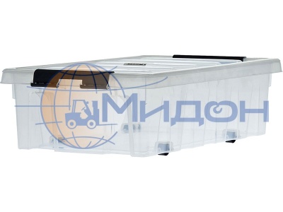 Ящик пластиковый 580х390х180 мм сплошной с крышкой и клипсами Rox Box 35