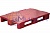 Паллет пластиковый сплошной на 3х полозьях (6000кг/1800кг/1500кг), усилен металлическим профилем TR 1208-1-1 1200 х 800 х 150 цвет - красный