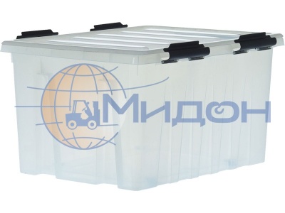 Ящик пластиковый 740х565х400 мм сплошной с крышкой и клипсами Rox Box 120