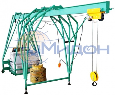 Подъемник строительный УМЕЛЕЦ М (кран "в окно") 500кг 50м с грузом