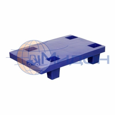 Паллет пластиковый сплошной на ножках (250кг/250кг) TR 400-1 600 х 400 х 135 цвет - синий